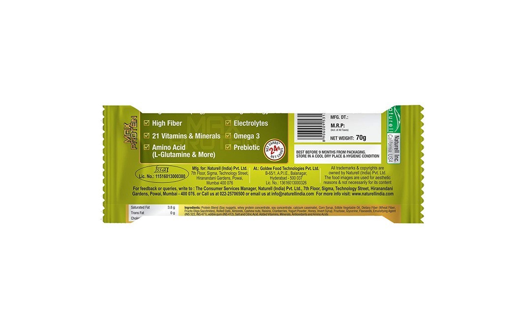 Ritebite Max Protein Bar, Honey Lemon   Pack  70 grams